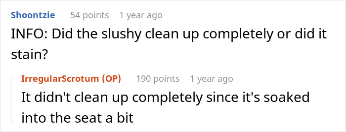 "AITA For Giving The Silent Treatment After My GF's Son Spilled In My Car?"