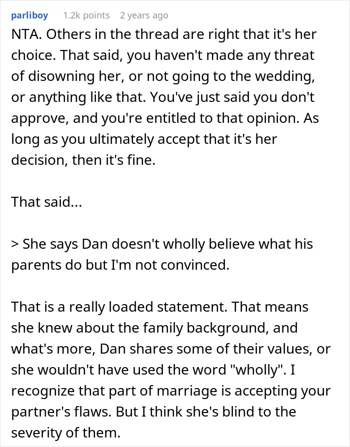 "AITA For Telling My Daughter She Cannot Marry A Racist?" "AITA For Telling My Daughter She Cannot Marry A Racist?"