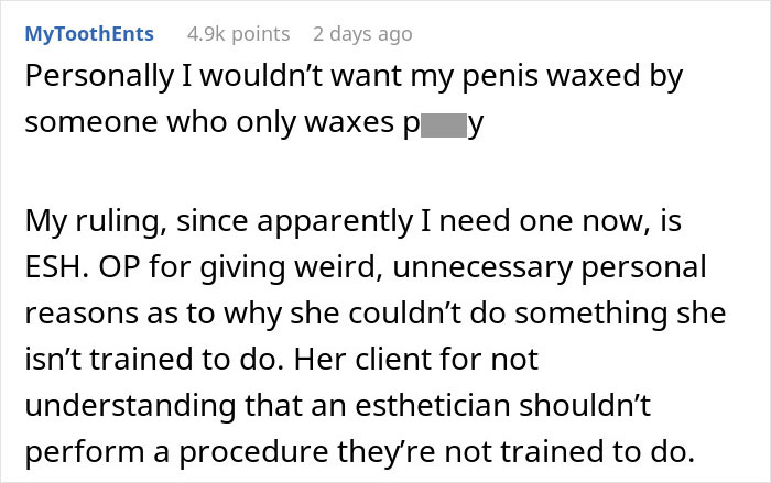 "Am I The Jerk For Refusing To Wax A Trans Woman Because I Didn't Want To Touch Male Genitalia?"