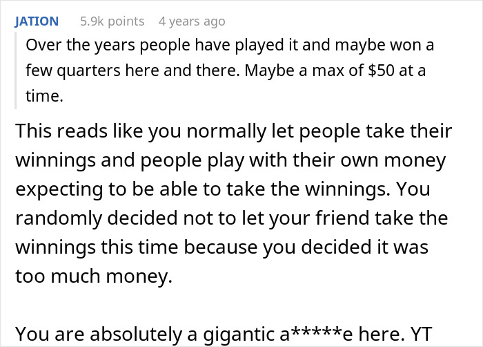 &ldquo;AITA For Telling A Friend&rsquo;s Friend He Couldn&rsquo;t Keep The &lsquo;Jackpot&rsquo; He Hit On My Slot Machine?&rdquo;