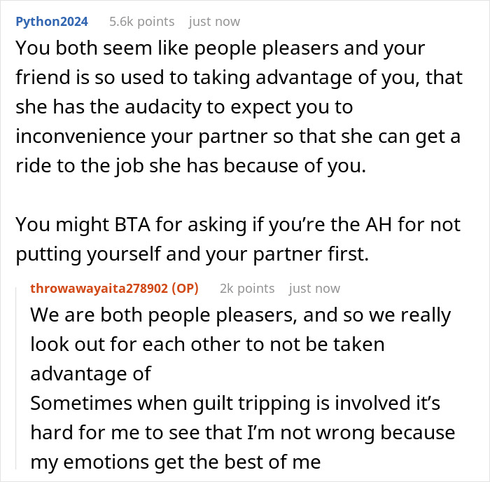 &ldquo;AITA For Refusing To Ask My Partner If He&rsquo;ll Drive My Friend To Work When I Go On Maternity Leave?&rdquo;