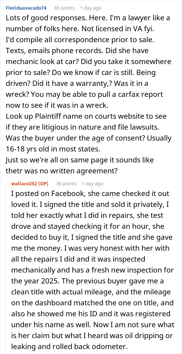 3 Months After Man Sells Car On FB Marketplace He Gets Sued, Asks Legal Community For Assistance 3 Months After Man Sells Car On FB Marketplace He Gets Sued, Asks Legal Community For Assistance