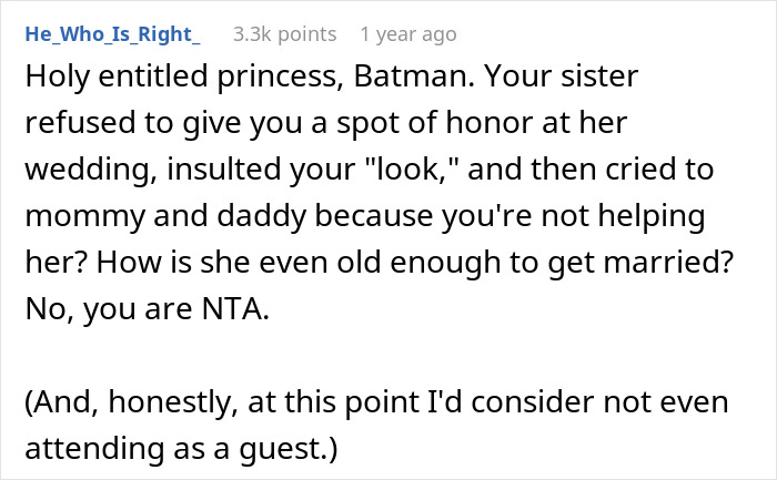 Woman Excludes Sis From Bridal Party Due To Her &ldquo;Look&rdquo;, Asks Her To Plan The Wedding, She Refuses