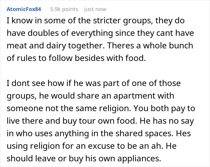 Man Seeks Guidance After Jewish Roommate Expects Him To Compromise His Lifestyle For His Religion