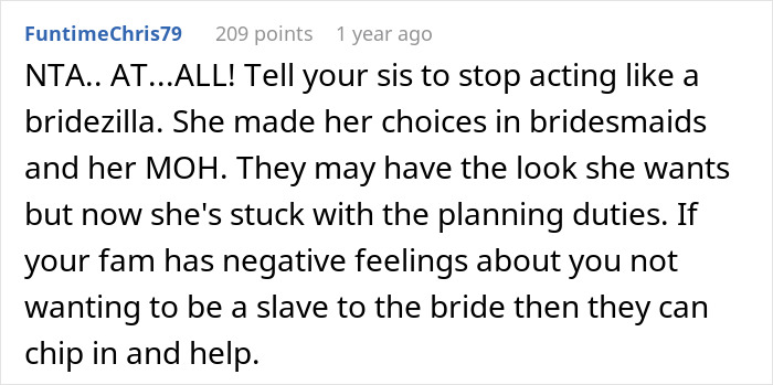 Woman Excludes Sis From Bridal Party Due To Her &ldquo;Look&rdquo;, Asks Her To Plan The Wedding, She Refuses