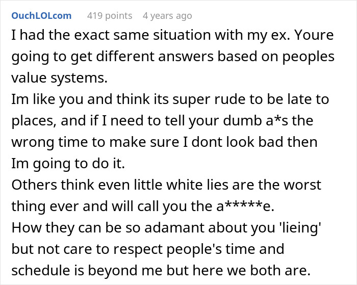 Woman Lies To BF About Event Start Date Because She's Tired Of His Selfish Behavior Woman Lies To BF About Event Start Date Because She's Tired Of His Selfish Behavior