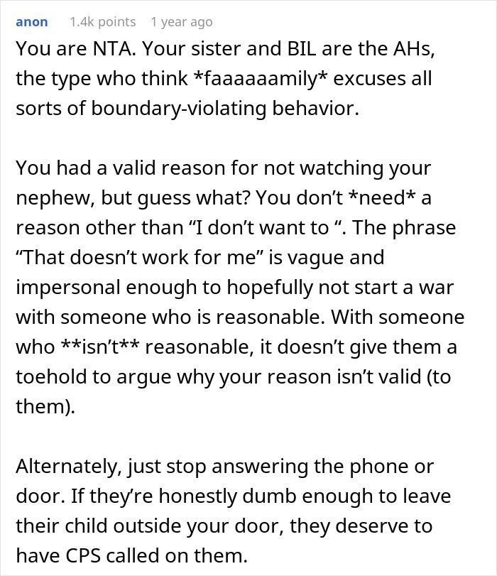 Woman Stands Firm Against Babysitting Nephew Without Notice, Sparks Drama