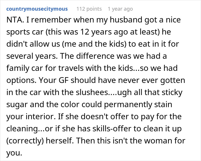 "AITA For Giving The Silent Treatment After My GF's Son Spilled In My Car?"