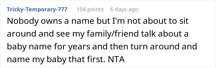 "[Am I The Jerk] For Walking Out Of The Room After My Brother Told Me The Name Of His Baby?"