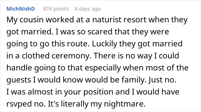 Couple Demands Every Single Wedding Guest Be Naked At Their Wedding, Furious When People Refuse