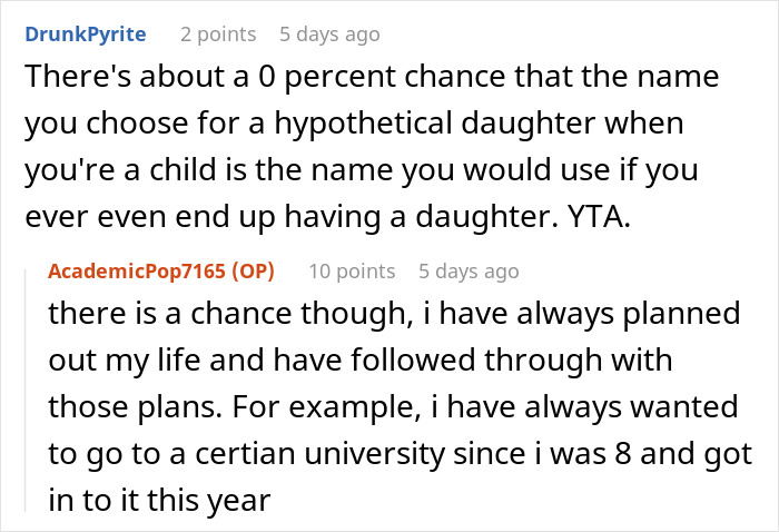 "[Am I The Jerk] For Walking Out Of The Room After My Brother Told Me The Name Of His Baby?"