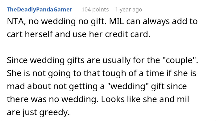 "AITA For Canceling A Wedding Gift When The Wedding Was Canceled?" "AITA For Canceling A Wedding Gift When The Wedding Was Canceled?"
