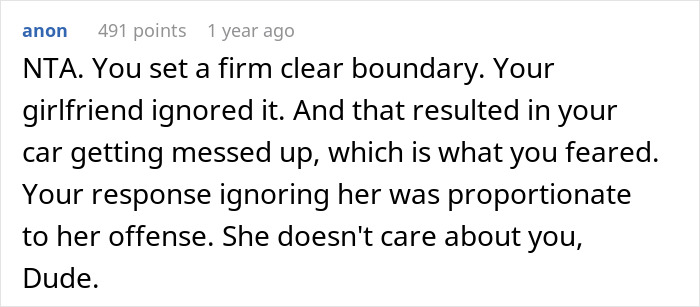 "AITA For Giving The Silent Treatment After My GF's Son Spilled In My Car?"