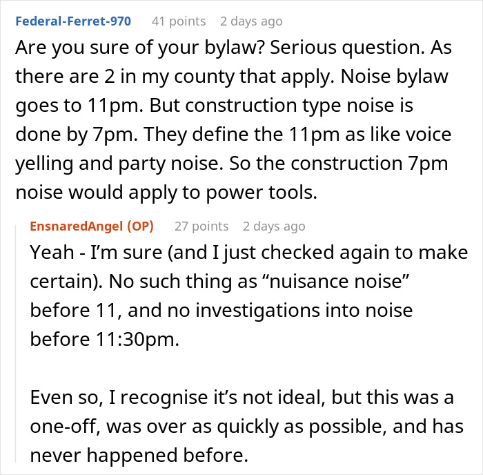 Woman Asks Neighbor To Not Use Her Power Tools After 8PM As It’s Her Kids’ Bedtime, She Refuses Woman Asks Neighbor To Not Use Her Power Tools After 8PM As It’s Her Kids’ Bedtime, She Refuses