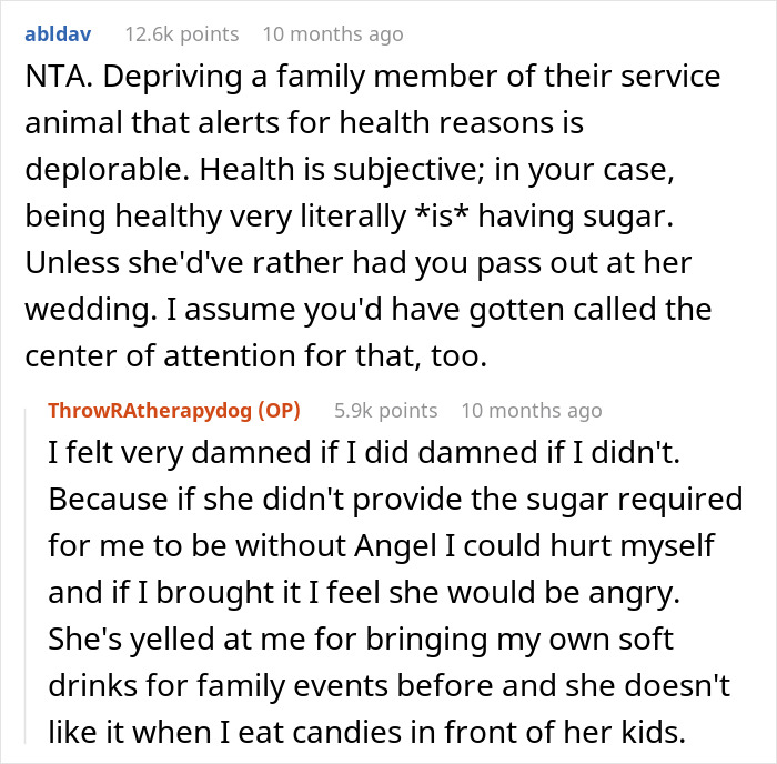 Woman Brings Service Dog To Wedding After Getting Her Sugar Requests Dismissed, Takes Heat