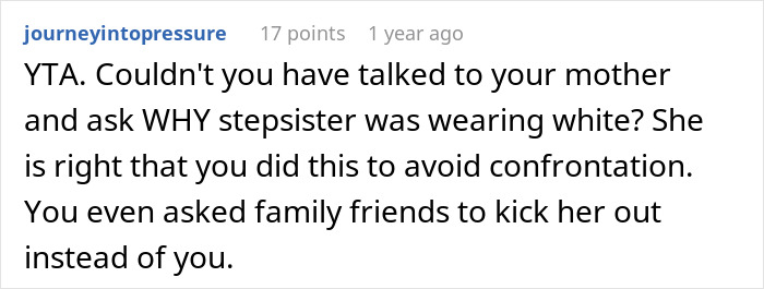 “Saw My Wife’s Face Drop”: Groom’s Stepsister Shows Up To Wedding Wearing White “Saw My Wife’s Face Drop”: Groom’s Stepsister Shows Up To Wedding Wearing White