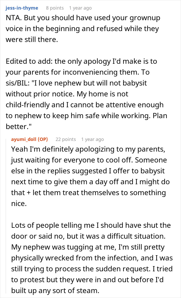 Woman Stands Firm Against Babysitting Nephew Without Notice, Sparks Drama