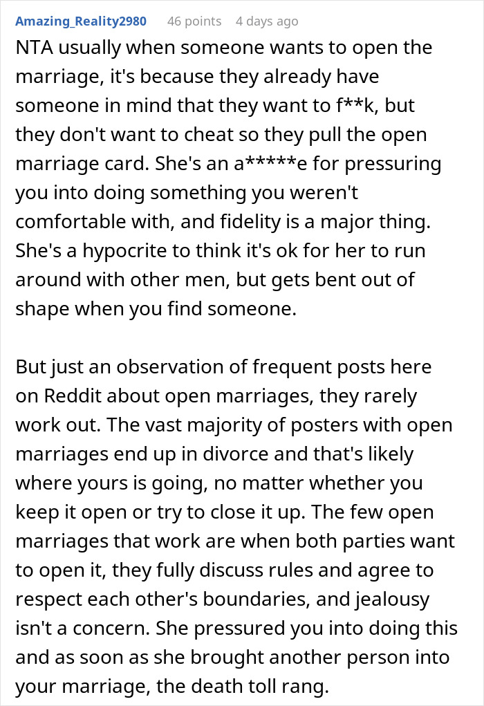 &ldquo;The Best I Had In My Life&rdquo;: Wife Regrets Open Marriage After Husband Finds Someone