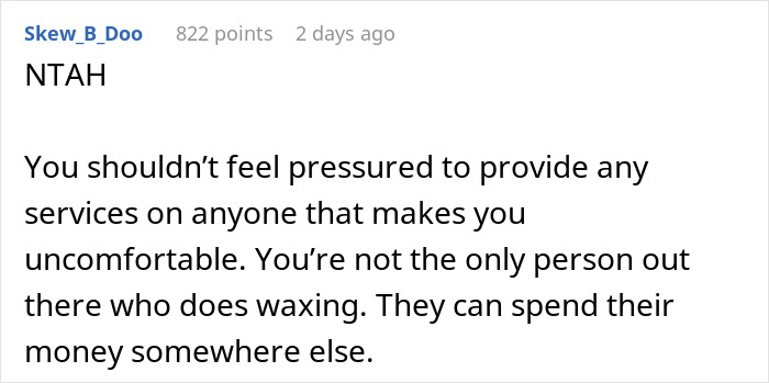 "Am I The Jerk For Refusing To Wax A Trans Woman Because I Didn't Want To Touch Male Genitalia?"