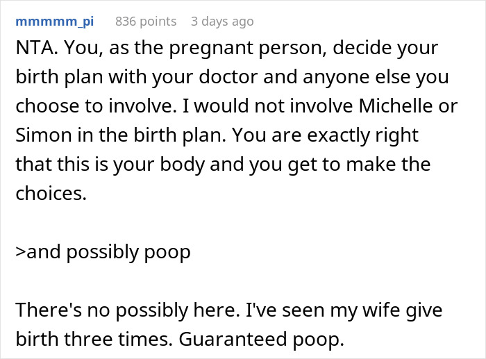&ldquo;AITA For Telling My BIL And His Wife That I Don&rsquo;t Want To Follow Their Birth Plan?&rdquo;