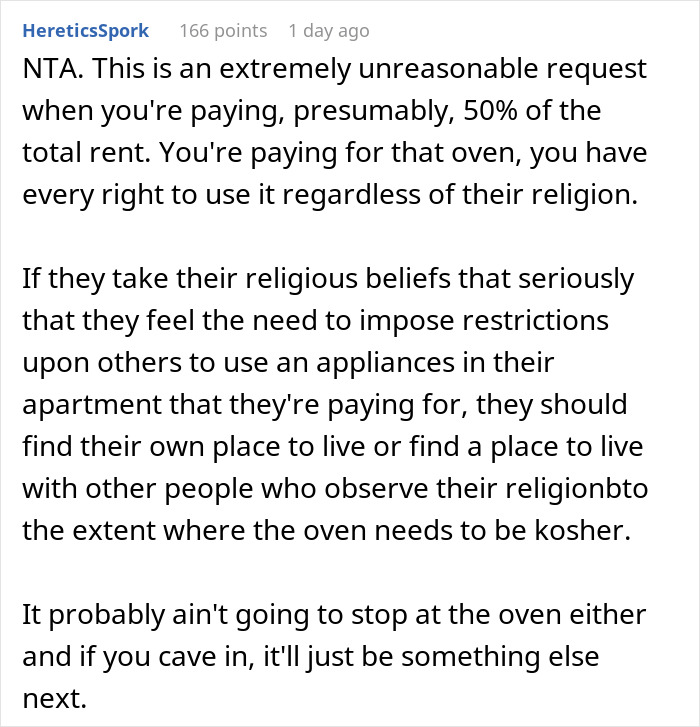 Man Seeks Guidance After Jewish Roommate Expects Him To Compromise His Lifestyle For His Religion