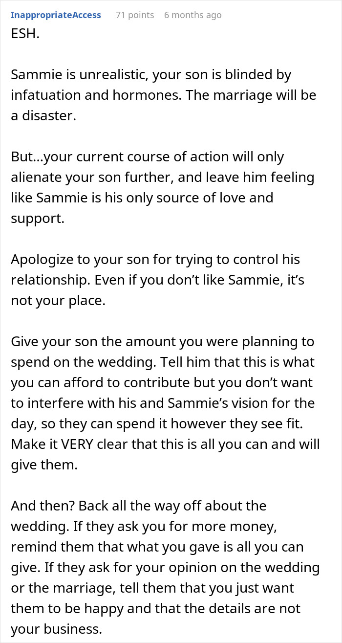 Parent Wants To Help Son And His Bride Out Financially, Refuses After Bride Picks $10k Wedding Dress