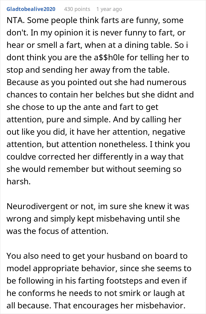&ldquo;Am I A [Jerk] For Sending My Daughter To Her Room Because She Farted At Our Family Dinner?&rdquo;