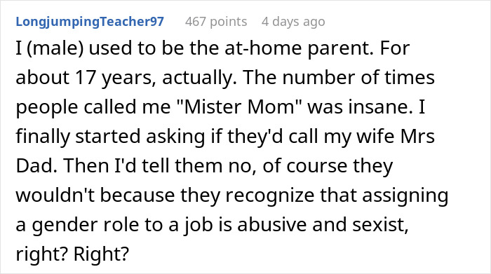 &ldquo;It Must Be Mommy&rsquo;s Day Off&rdquo;: Man Lies About His Wife Being Dead In Response To Boomer&rsquo;s Comment