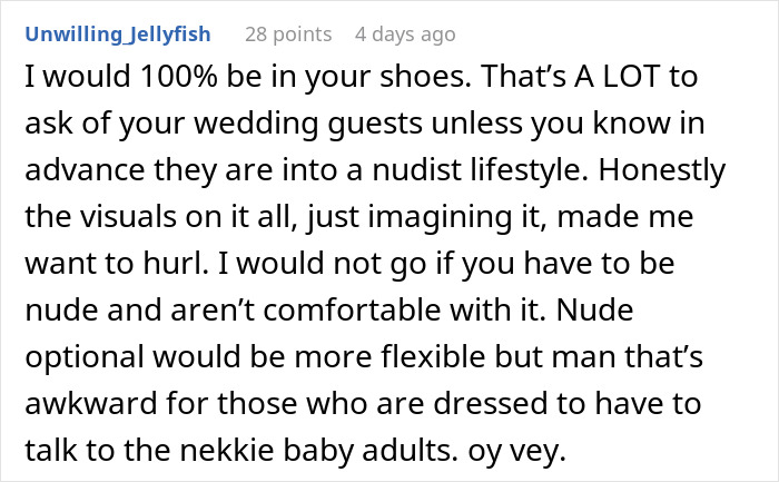 Couple Demands Every Single Wedding Guest Be Naked At Their Wedding, Furious When People Refuse