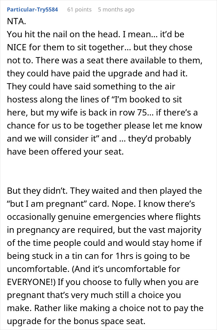 “His Face Sunk”: Woman Claps Back At A Man For Asking Her To Switch Seats With His Pregnant Wife “His Face Sunk”: Woman Claps Back At A Man For Asking Her To Switch Seats With His Pregnant Wife