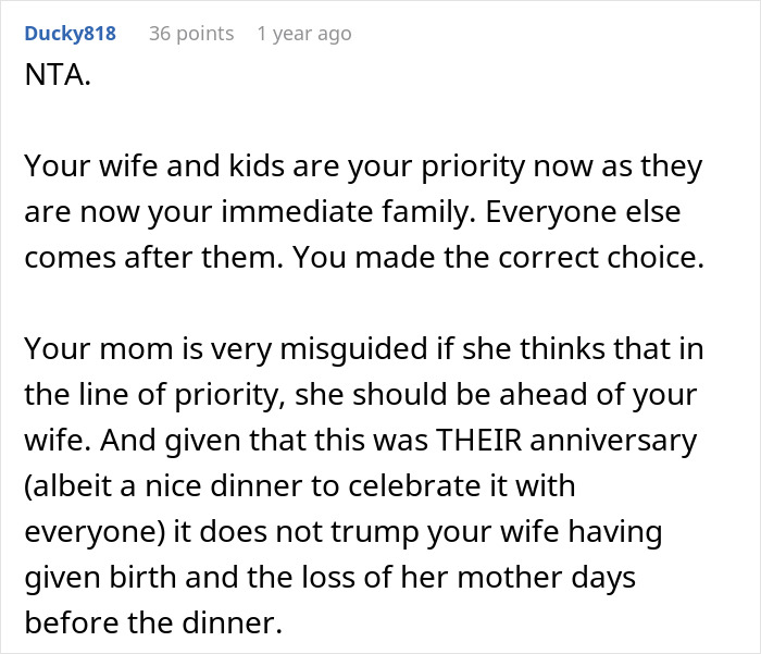 Woman Prioritizes Grieving Wife And Newborn Twins Over Mother&rsquo;s Anniversary, Faces Hell From Her