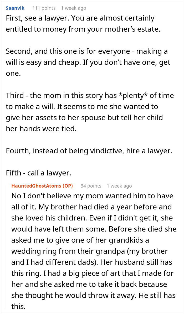 Man Regrets Screwing Over Stepdaughter Over Inheritance After She Ruins His Reputation