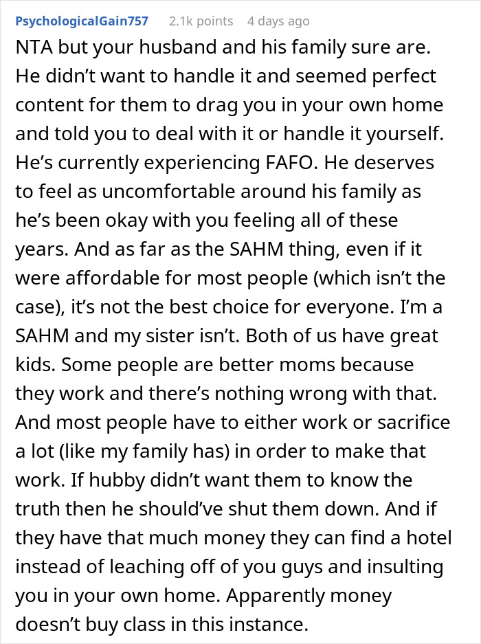 Woman Defends Herself Against In-Laws&rsquo; Criticism, Leaves Husband Fuming