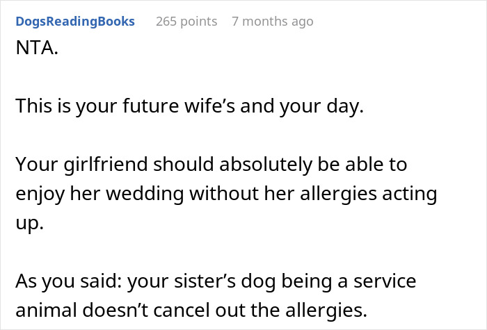 Woman Thinks Her Service Dog Takes Priority Over Bride, Groom Gives Her A Reality Check