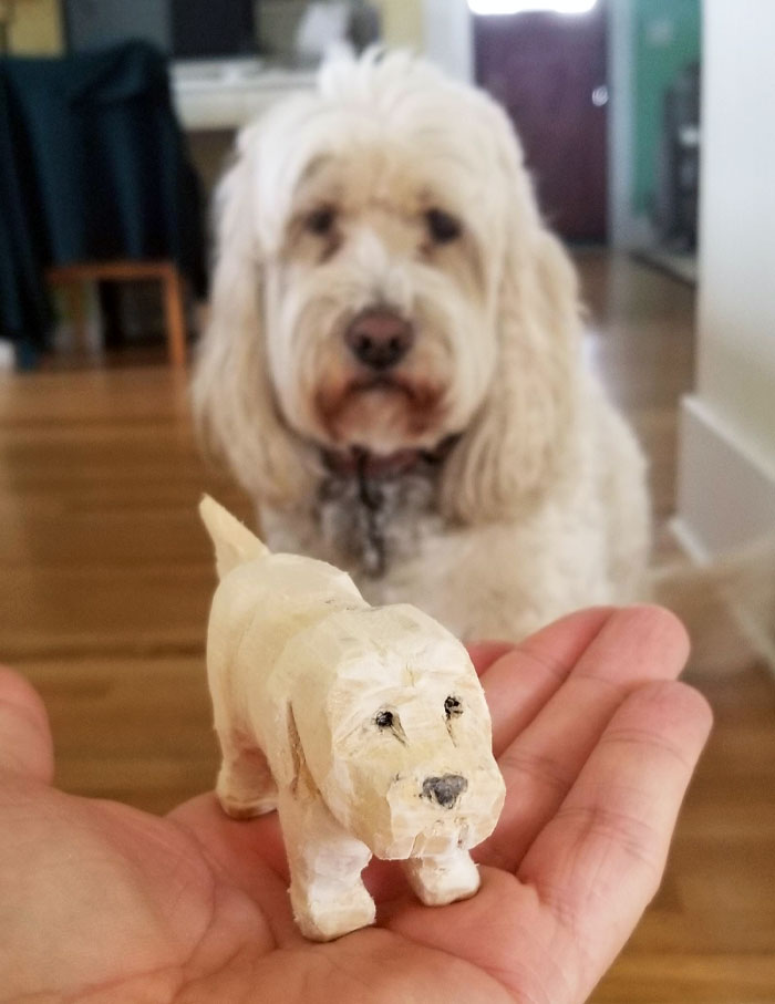 My First Time Whittling, I Finished The Little Guy Just In Time For Father's Day