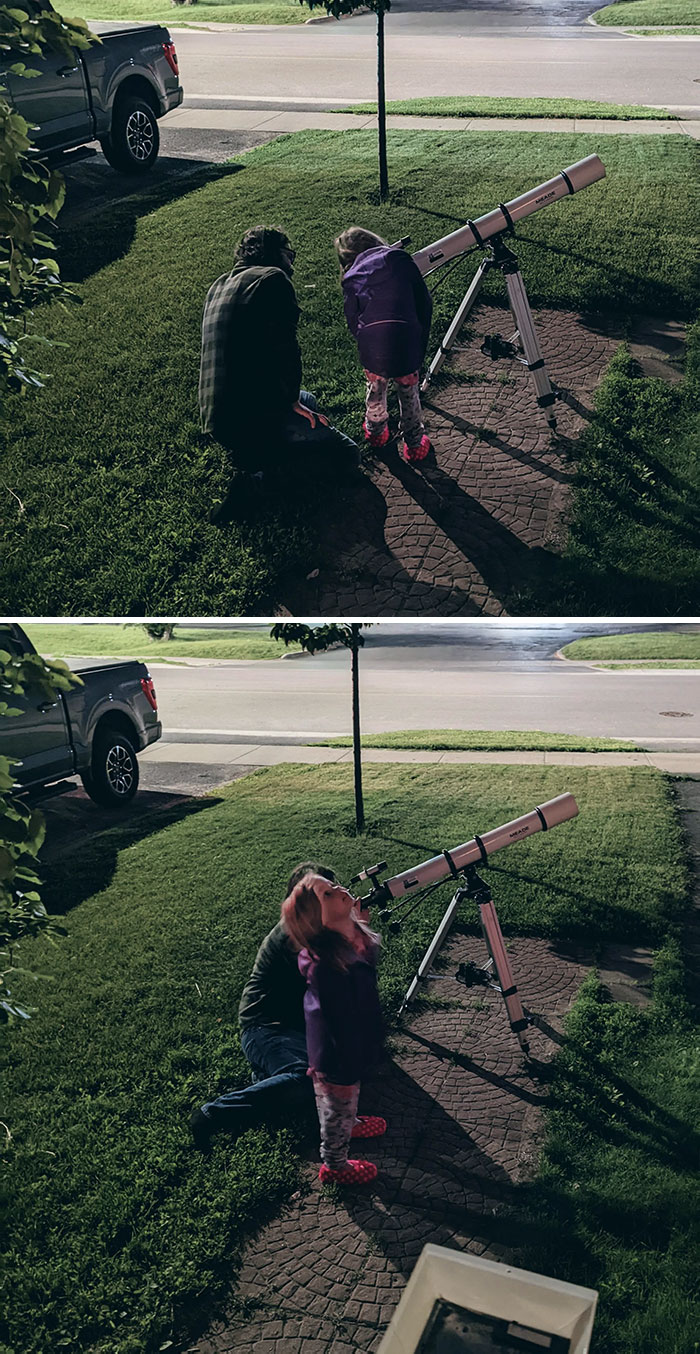 My Daughter Showed Me The Rings Of Saturn With Her Telescope This Morning For Father's Day