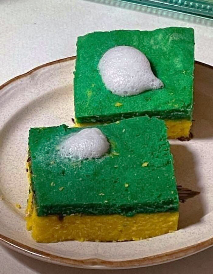 My Dad Complains About Doing Dishes So My Sister Made Him A Dish Sponge Cake For Father's Day