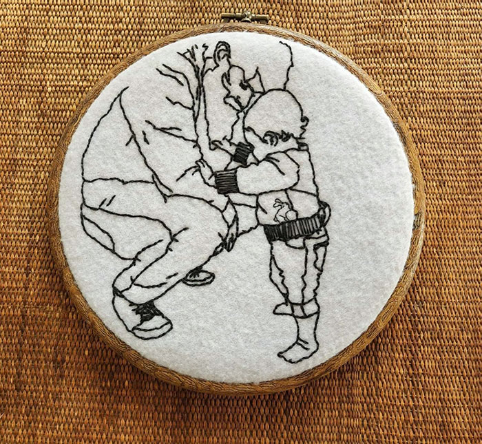 I Embroidered My Brother And His Son For Their First Father's Day