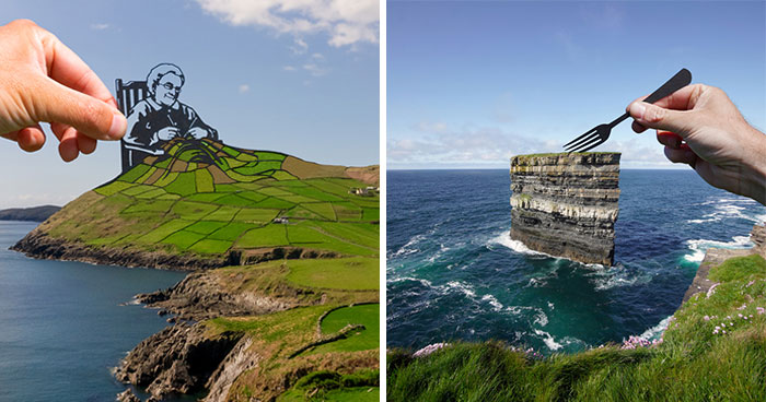 Artist Creates New Stories By Adding Cutouts To Various Landmarks (34 New Pics)