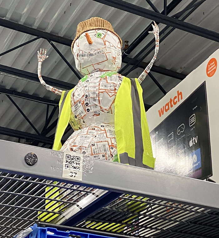 My Coworkers Built A Snowman In OPD (Online Pickup And Delivery). His Name Is Fred