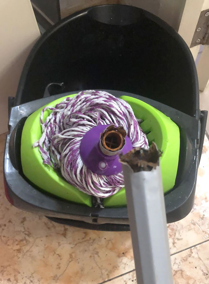 I Was Going To Mop The Bathroom When The Stick Broke Due To Rust. Had To Clean The Floor Like The Good Old Days