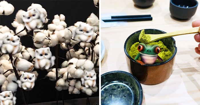 I Make Cute Art By Adding Drawn Animals To Random Photos (39 Pics)