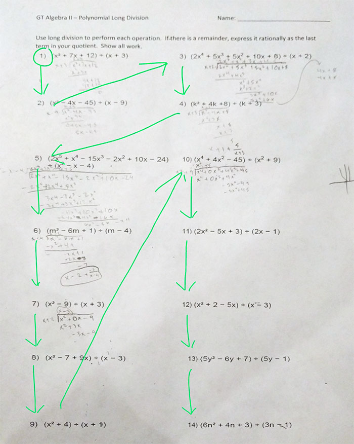 The Way My Math Teacher Numbers His Worksheets