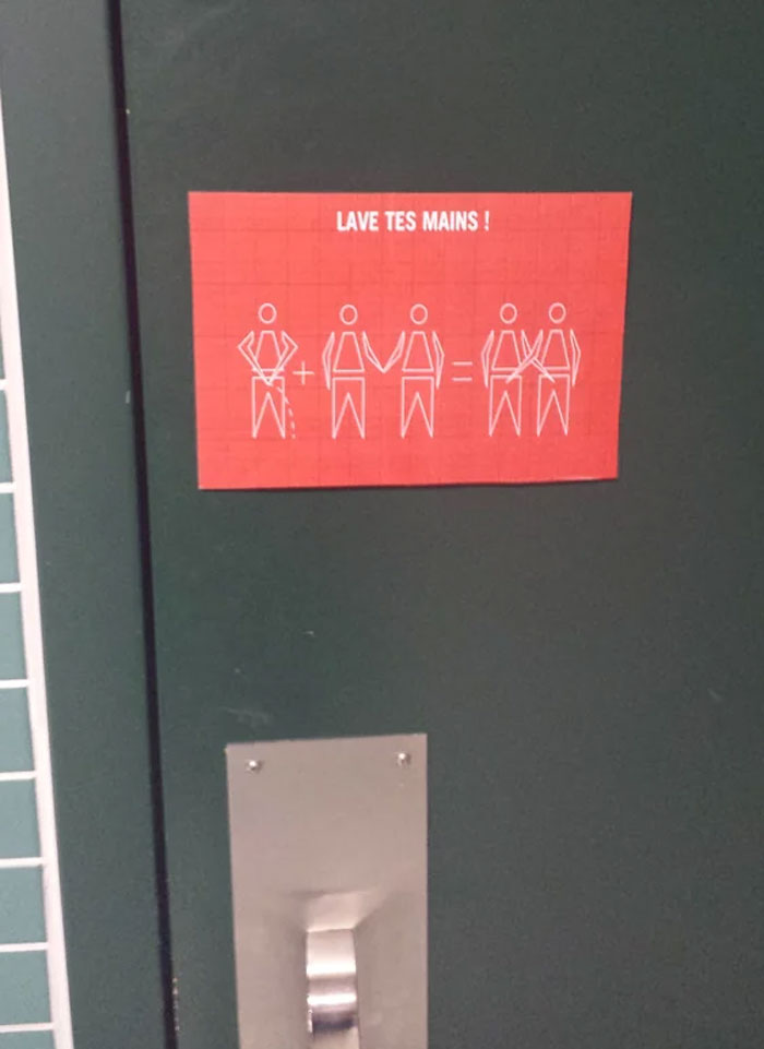 My School's Bathroom Has A New "Wash Your Hands" Sign