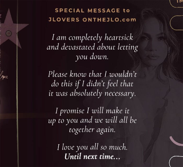 JLo’s “Lies” Backed Up By Raw Data Despite Rumors She Canceled Tour Over Low Ticket Sales JLo’s “Lies” Backed Up By Raw Data Despite Rumors She Canceled Tour Over Low Ticket Sales