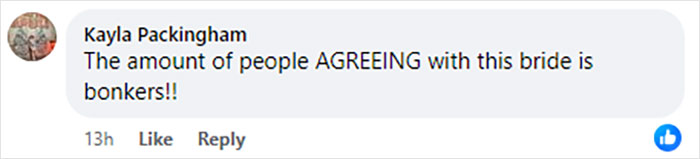 Comment discussing agreement with a bride about MOH's tattoo sleeves.