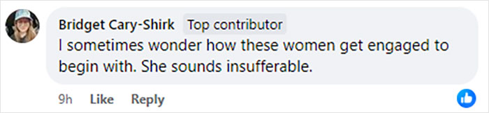 Comment by a top contributor questioning bridal decisions about MOH's tattoo sleeves.