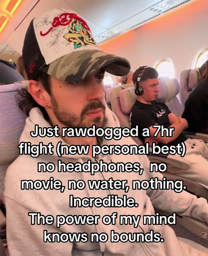 The New Travel Trend Wins The Internet As People Refuse Using Any Amenities During Long Flights