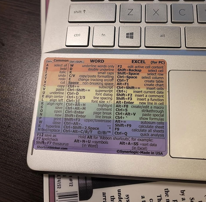 This Word/Excel Windows Shortcut Sticker Isn't Lazy, Its Efficient!