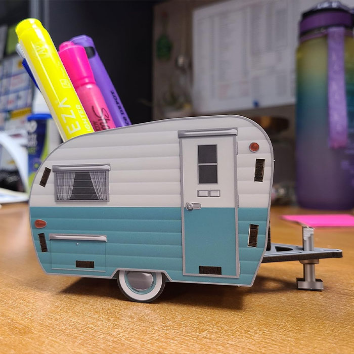 The Sad Truth Is, While Everyone Is On Holiday In Their Campers, You Just Have This Vintage Camper Pencil Holder To Look At